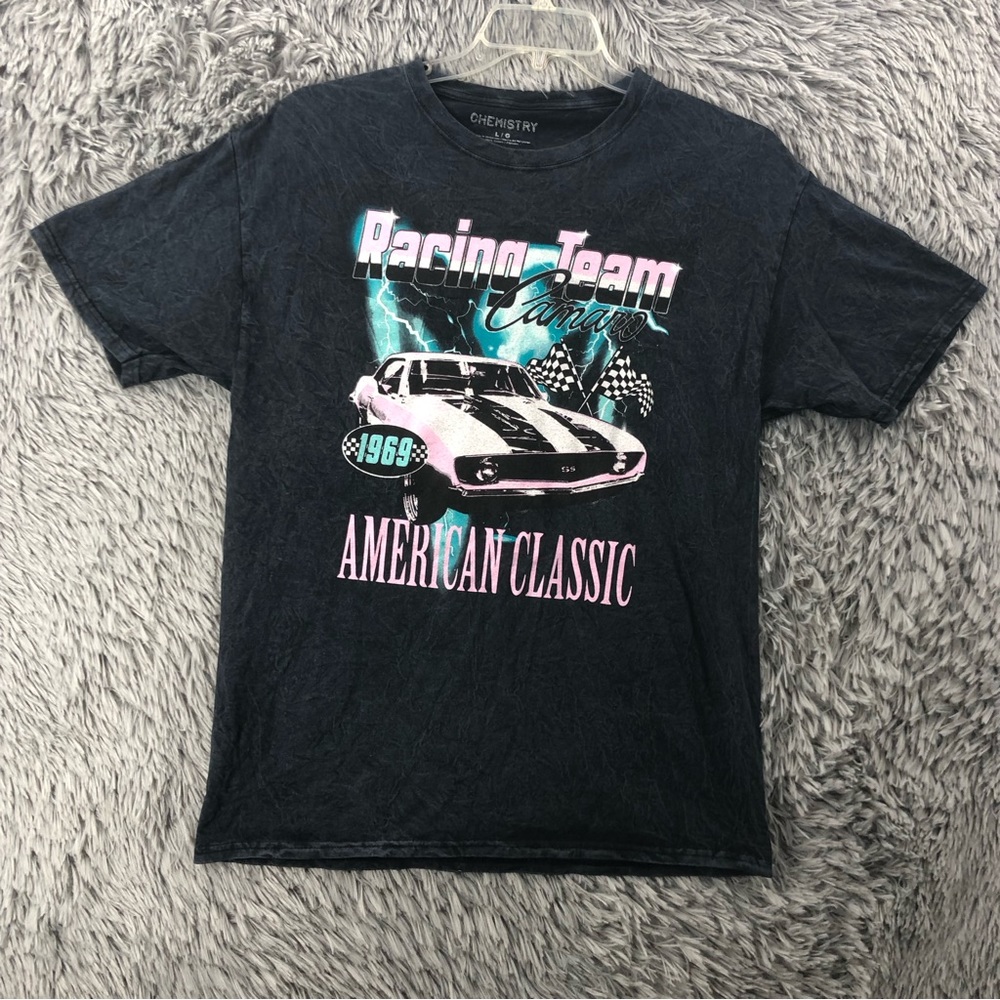 Chemistry Tshirt Mens Large 1969 Camaro Racing Team Graphic Lightning Checkered